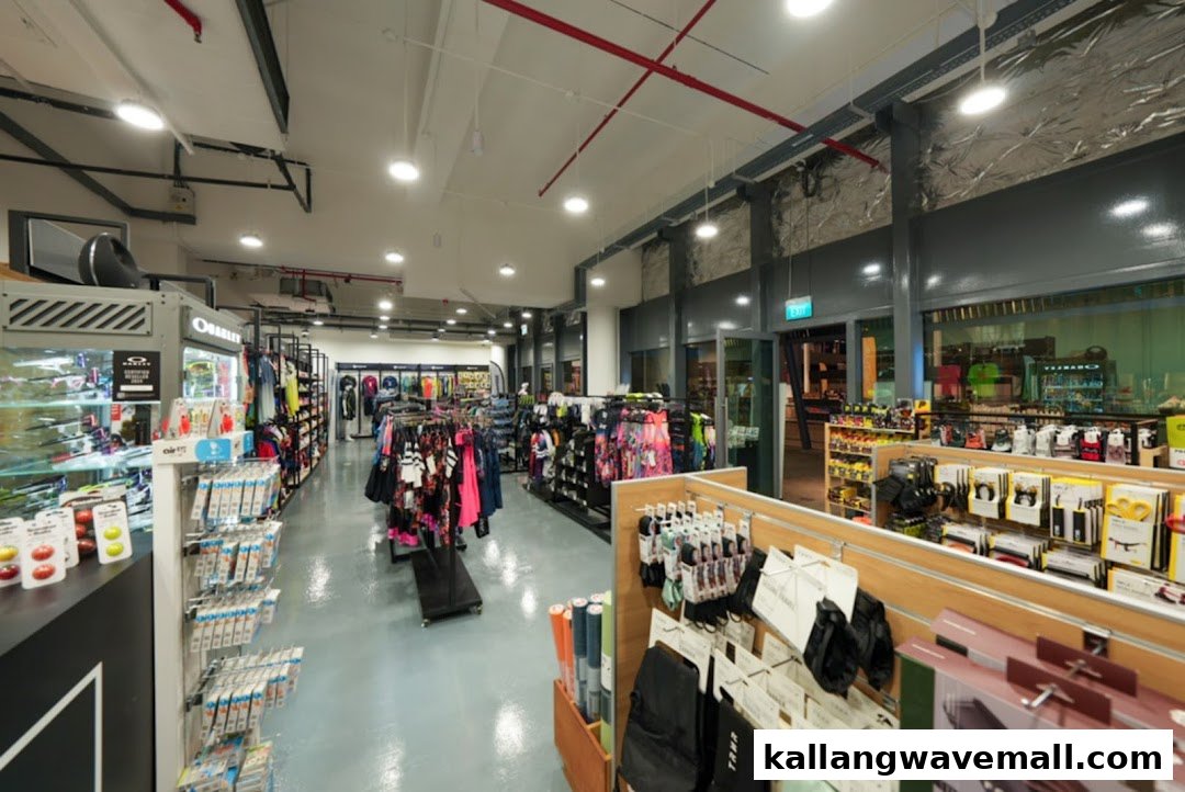 Interior view of Key Power Sports, showcasing a wide range of athletic apparel, footwear, and accessories.