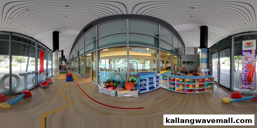 A panoramic view of Lorna Whiston Preschool's bright, spacious interior with play areas and classrooms.