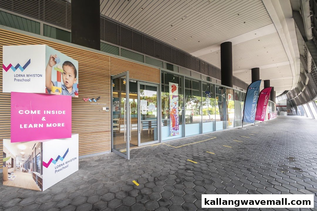The exterior of Lorna Whiston Preschool, featuring its entrance, signage, and promotional displays.