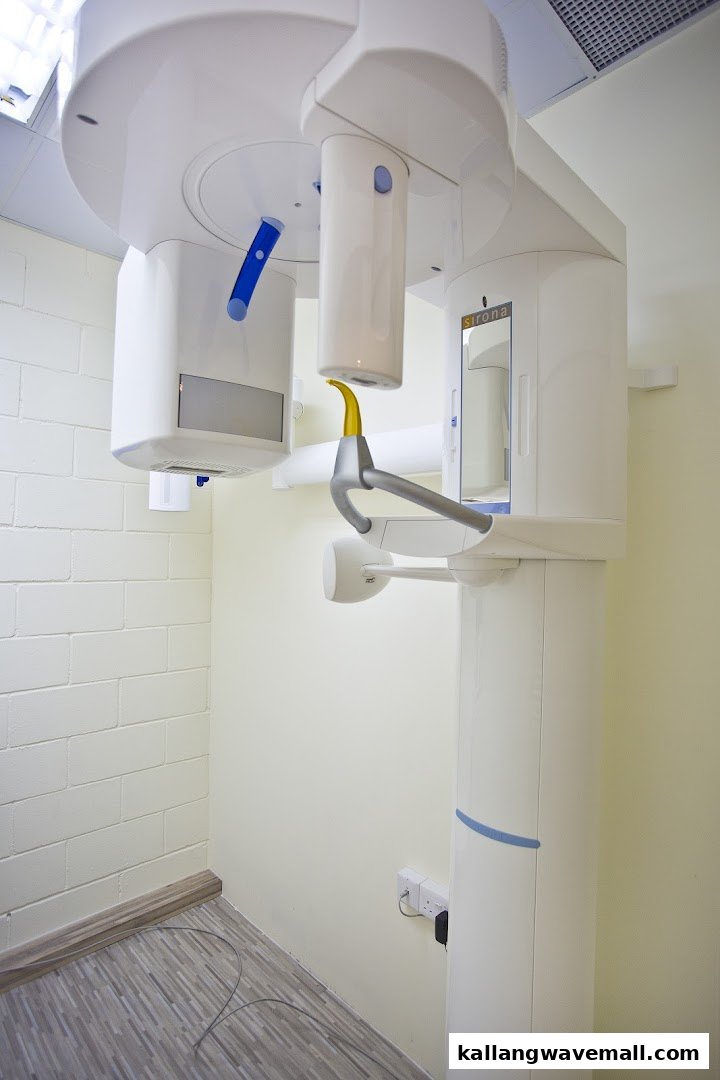 A modern Sirona dental imaging machine in a clean, well-lit room.