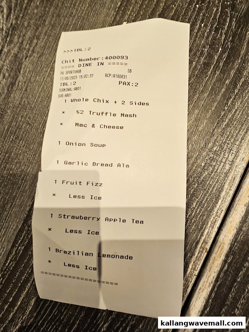 A detailed order chit from Poulet, listing various food and beverage items ordered.