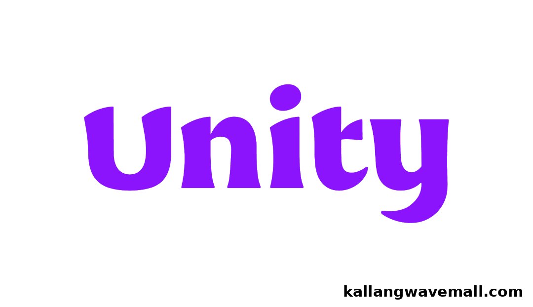 The Unity logo displayed in vibrant purple text on a black background.