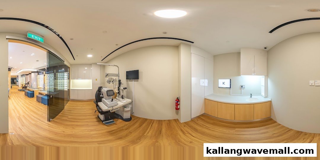 Interior view of W Optics, featuring advanced eye examination equipment and stylish eyewear displays.