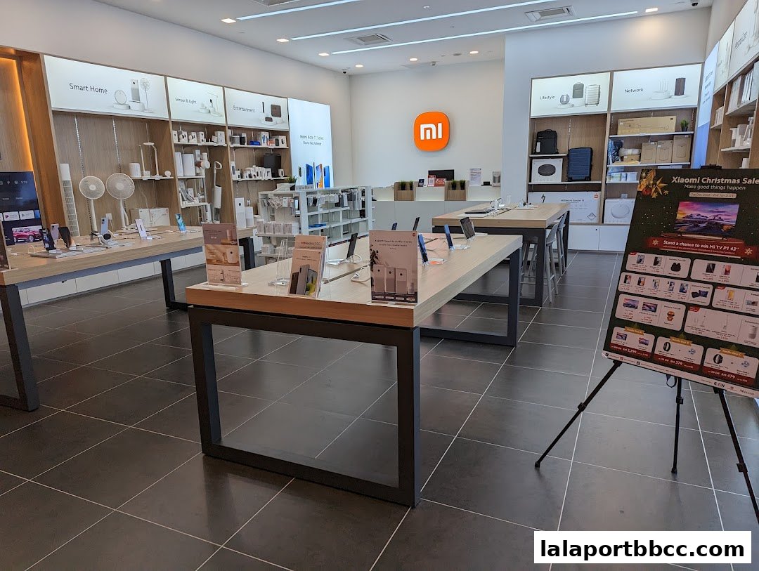 Interior of a Xiaomi store showcasing various smart home and electronic products.