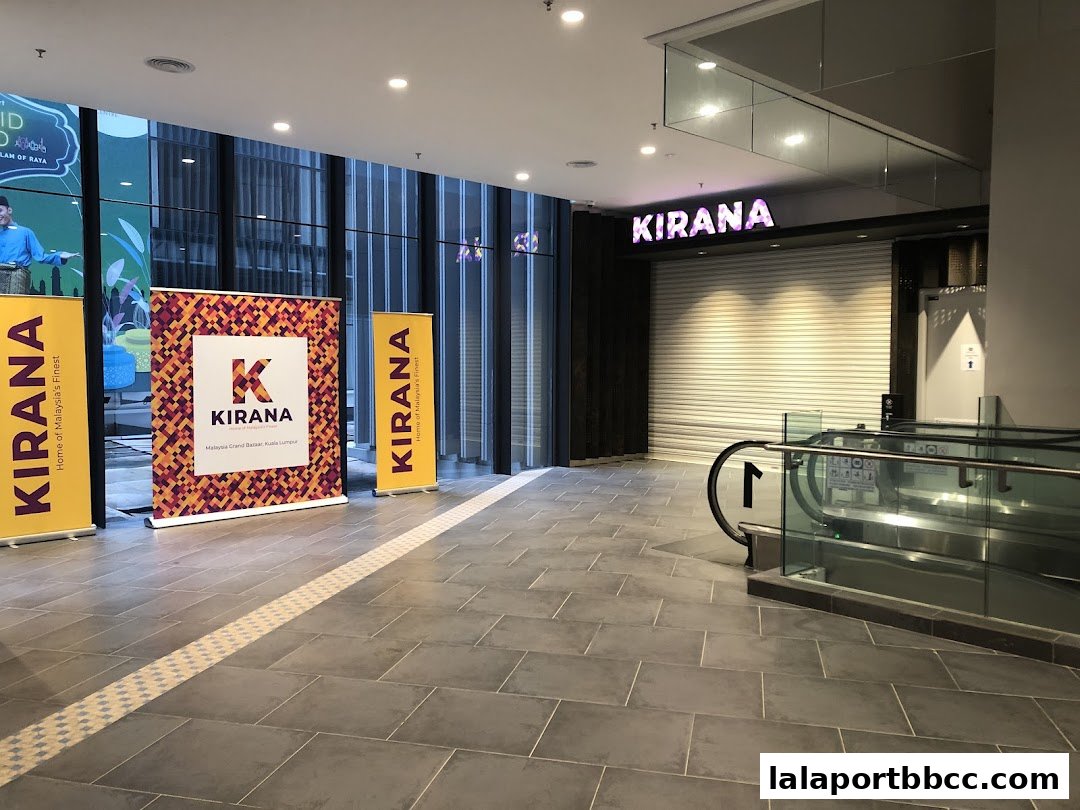 The Kirana shop front with its logo and promotional banners displayed.