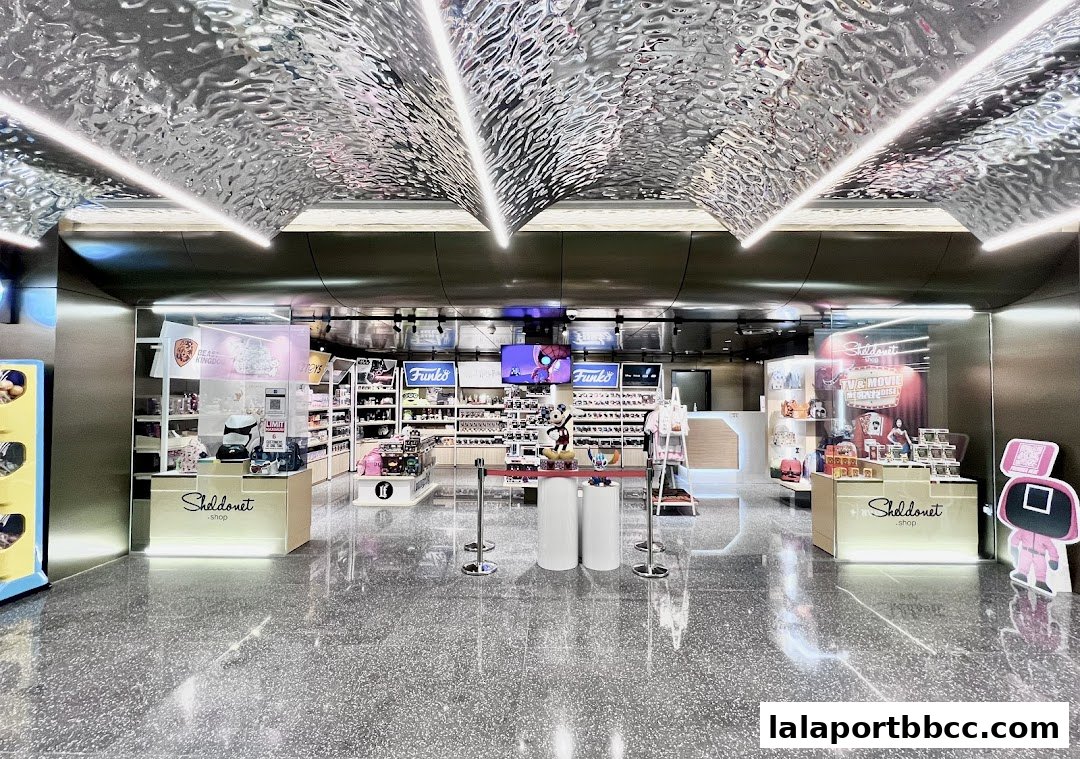 Interior view of Sheldonet Toy Store showcasing shelves filled with toys and merchandise.
