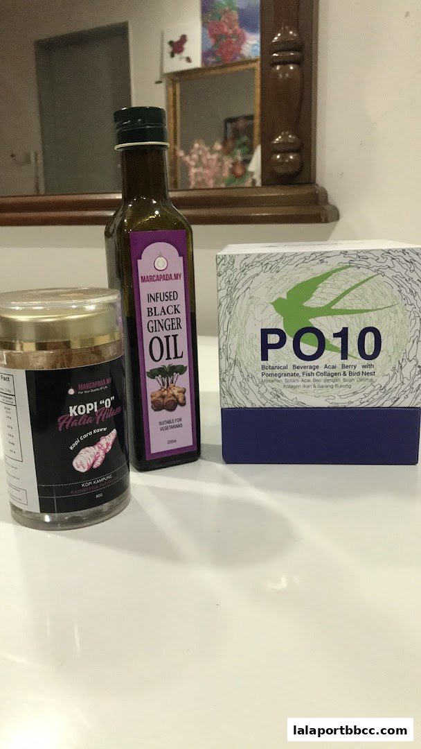 Three health and wellness products from Marcapada.my are displayed on a white surface.