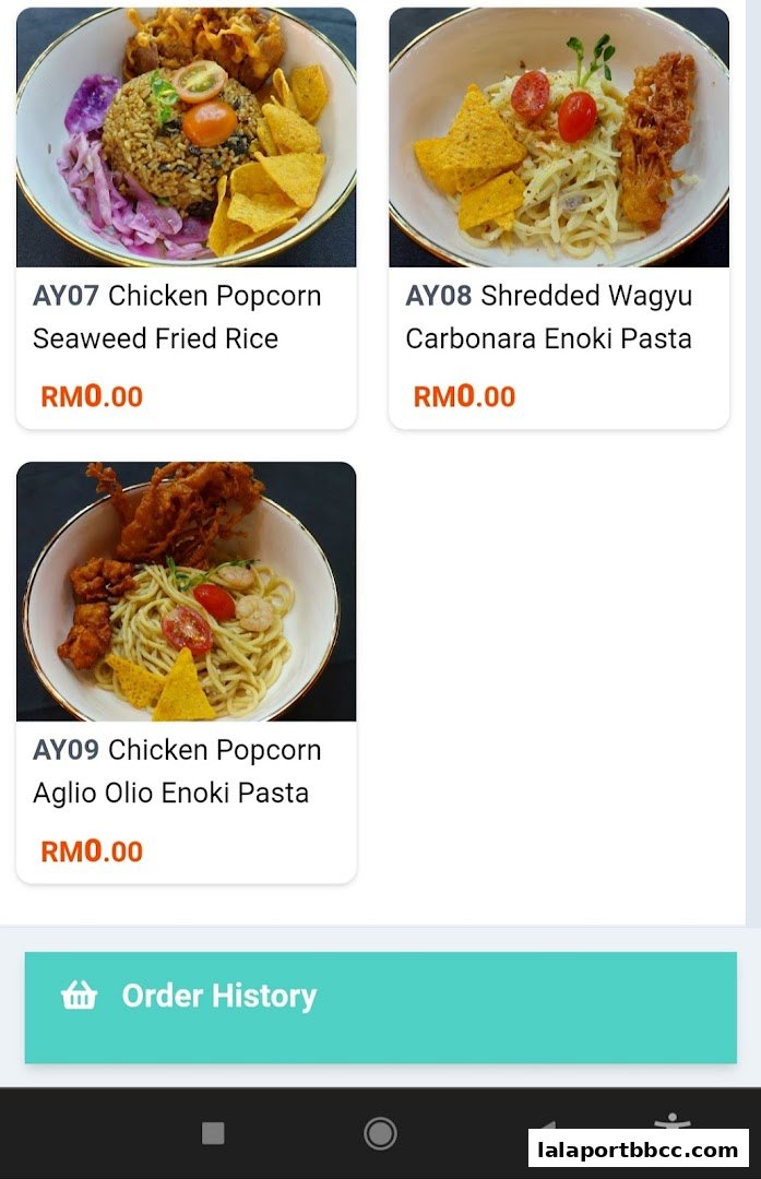 A display of three popular dishes from The CAGE - Duel Dine, featuring fried rice and pasta.