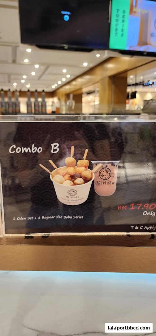 A menu item called Combo B featuring an Oden set and a Boba drink.