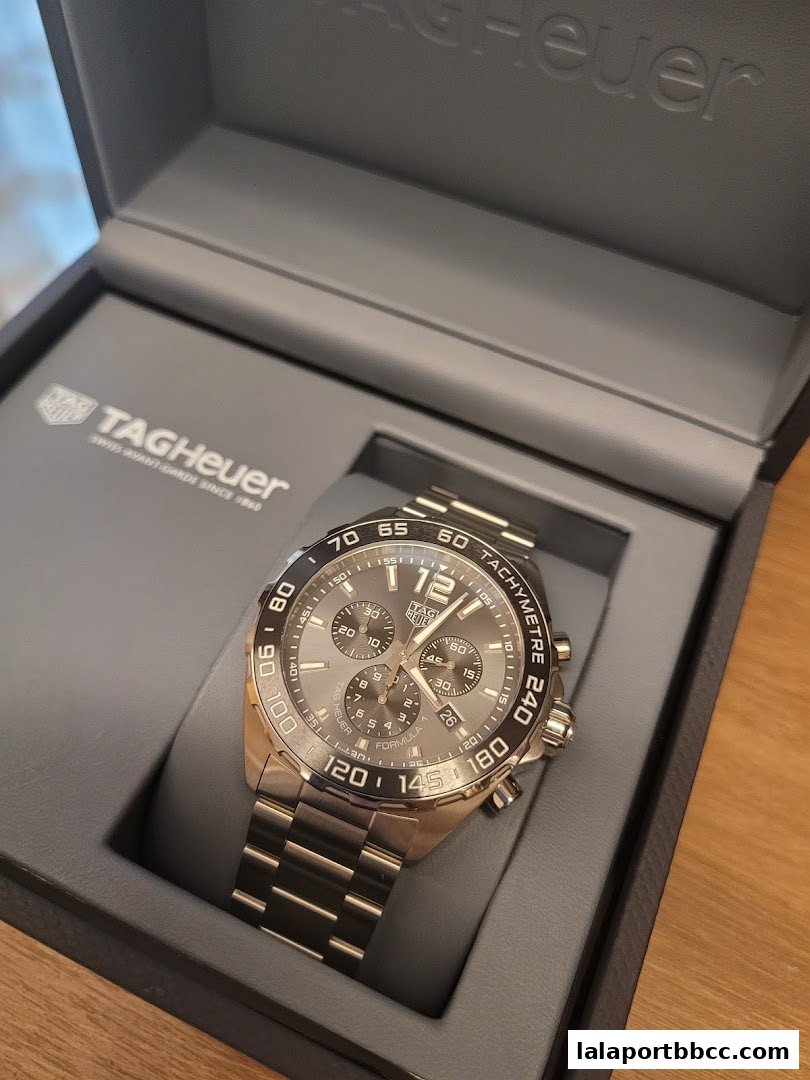 A TAG Heuer Formula 1 watch displayed in its branded box.