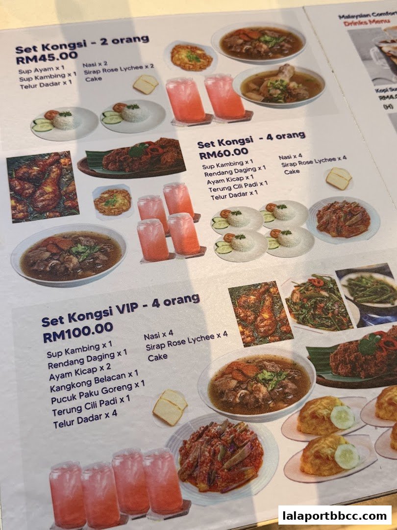 A menu showcasing various 'Set Kongsi' meal deals for different group sizes.