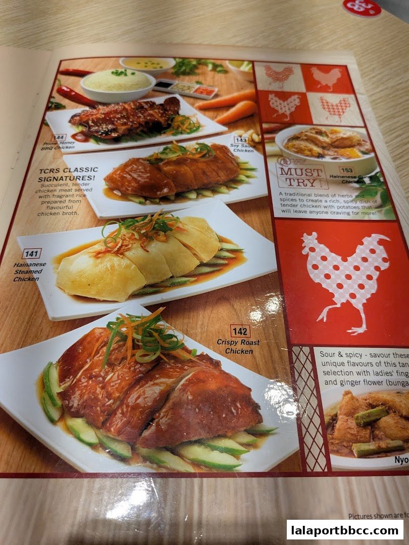 A menu page showcasing various chicken dishes with enticing descriptions and images.