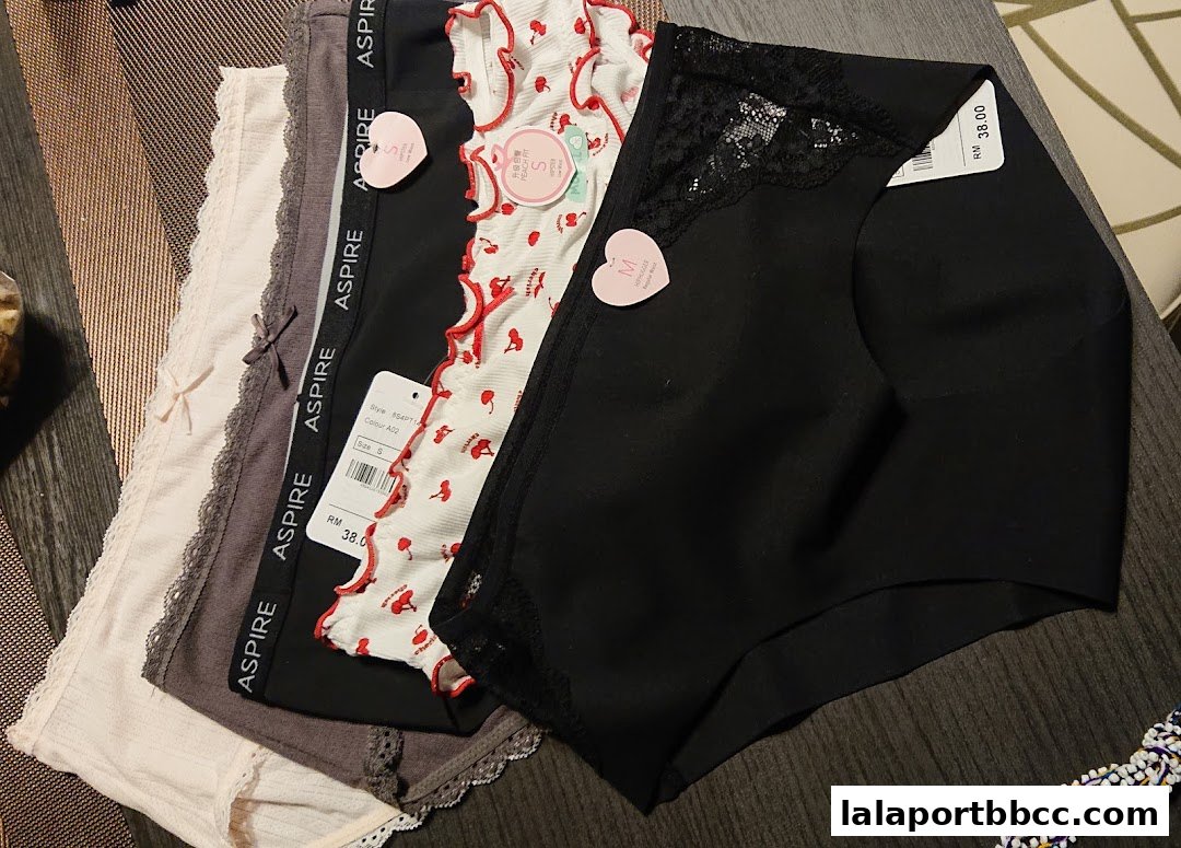 A collection of women's underwear with various patterns and lace details.
