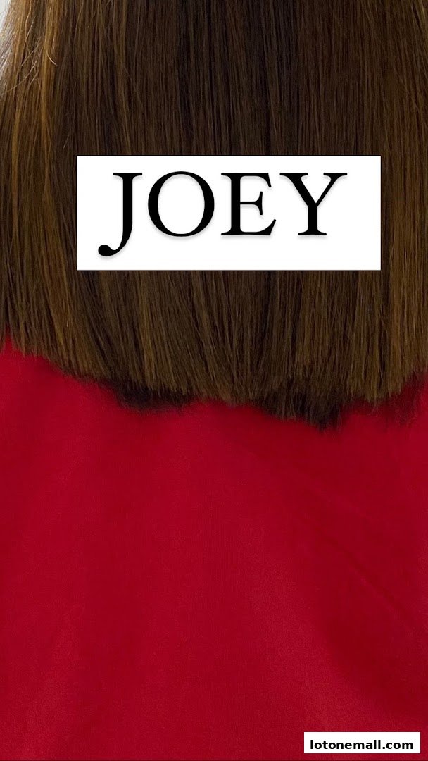 A close-up shot of a person's brown hair with the name "JOEY" overlaid in a white rectangle.