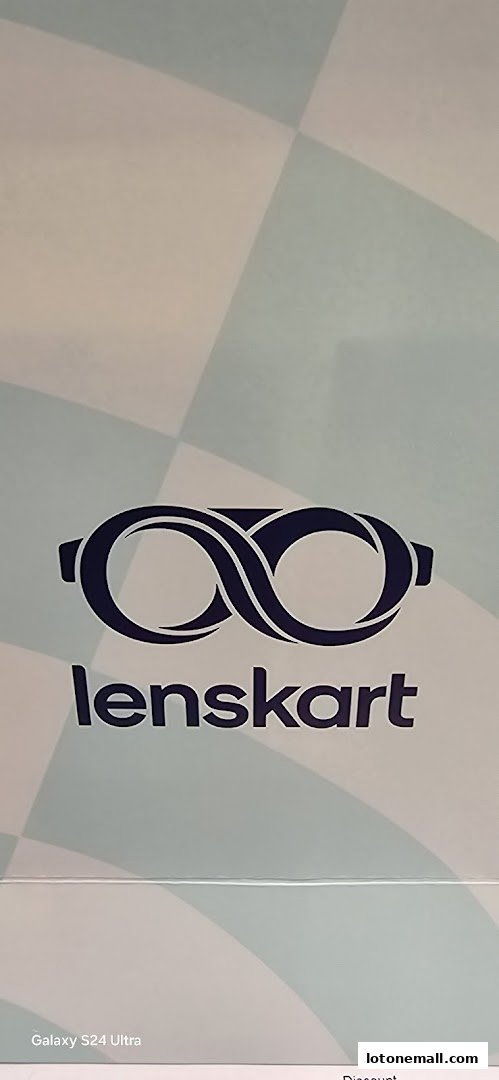 The Lenskart logo featuring glasses and the brand name.