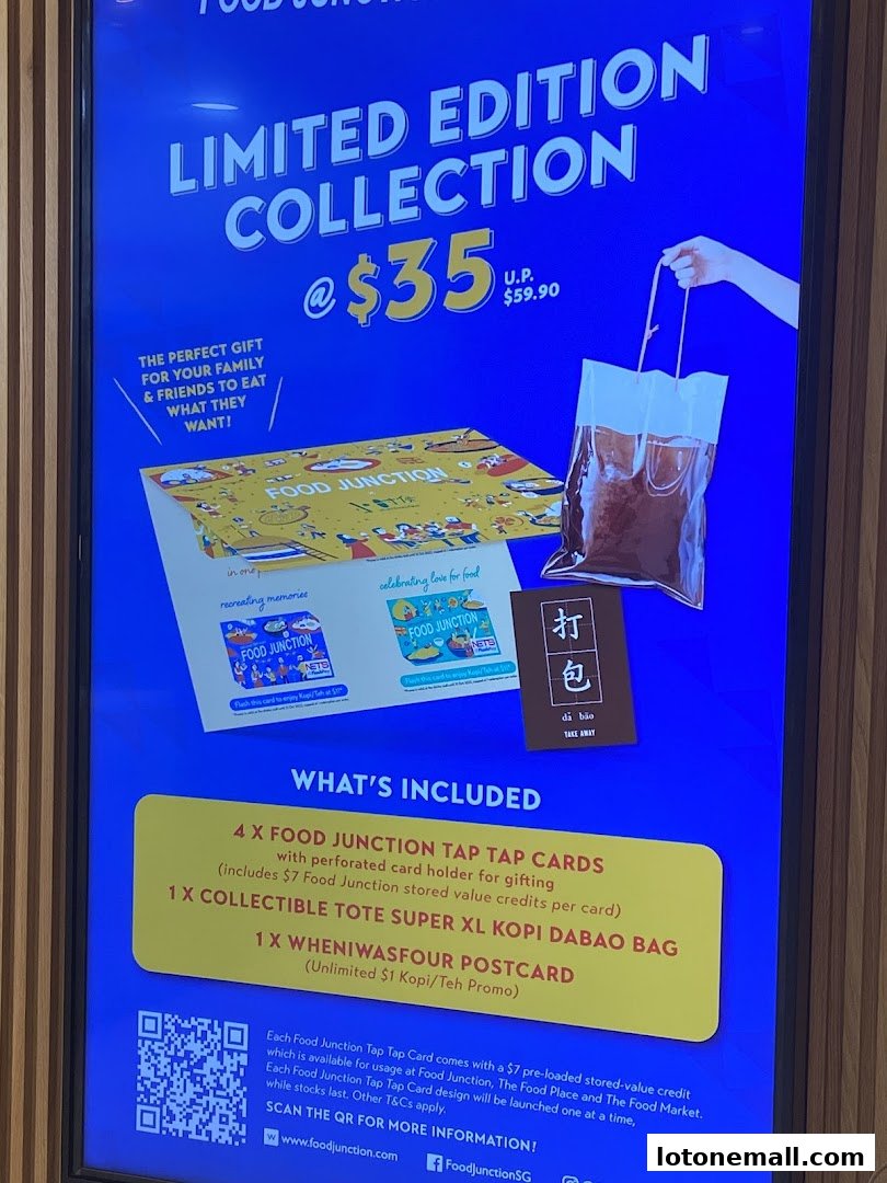 A promotional display for a limited edition collection from Food Junction, priced at $35.