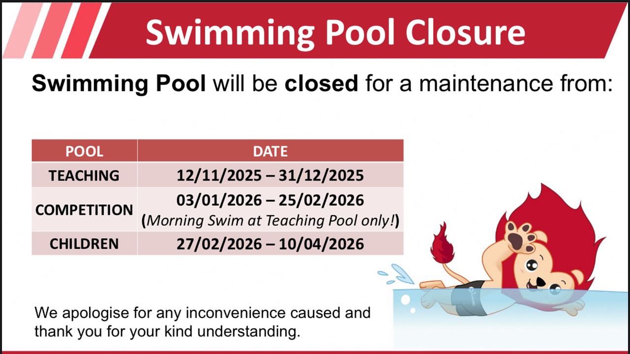 Swimming pool undergoing essential maintenance
