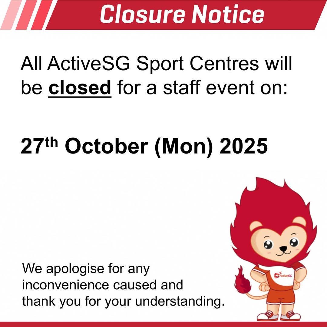 ActiveSG Sport Centres Closure Notice for Staff Event