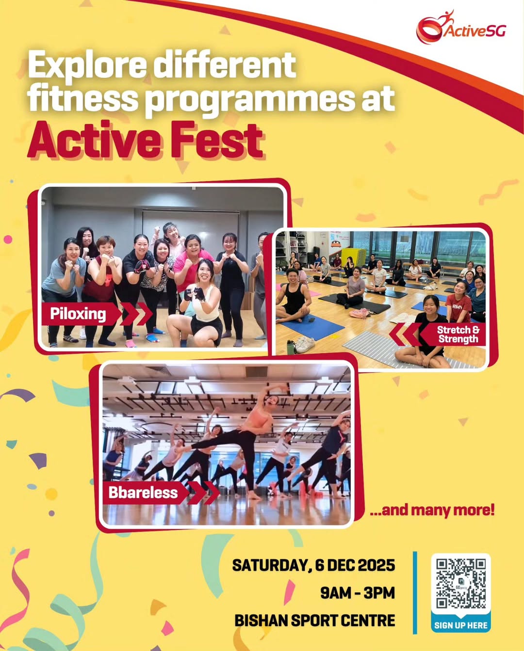 Attendees enjoying various fitness activities at Active Fest.