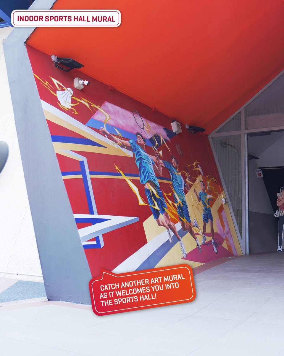 Colorful wall art enhancing the gym atmosphere