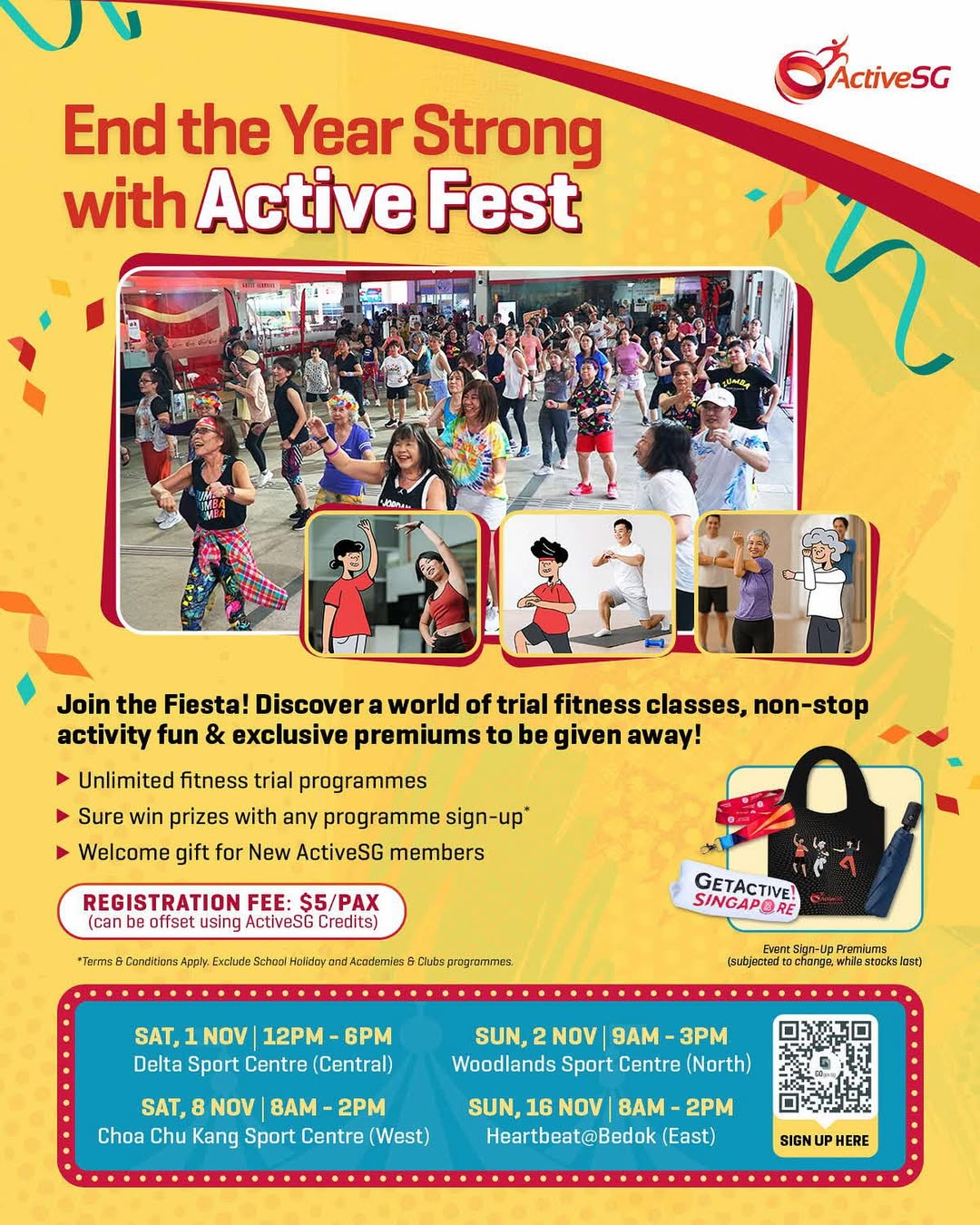 People participating in various fitness activities at ActiveFest