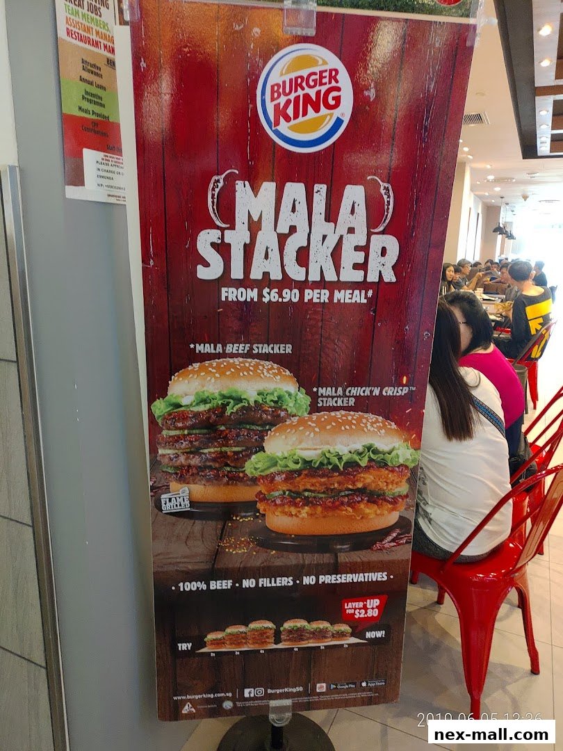 A Burger King advertisement for the Mala Stacker burger meal.