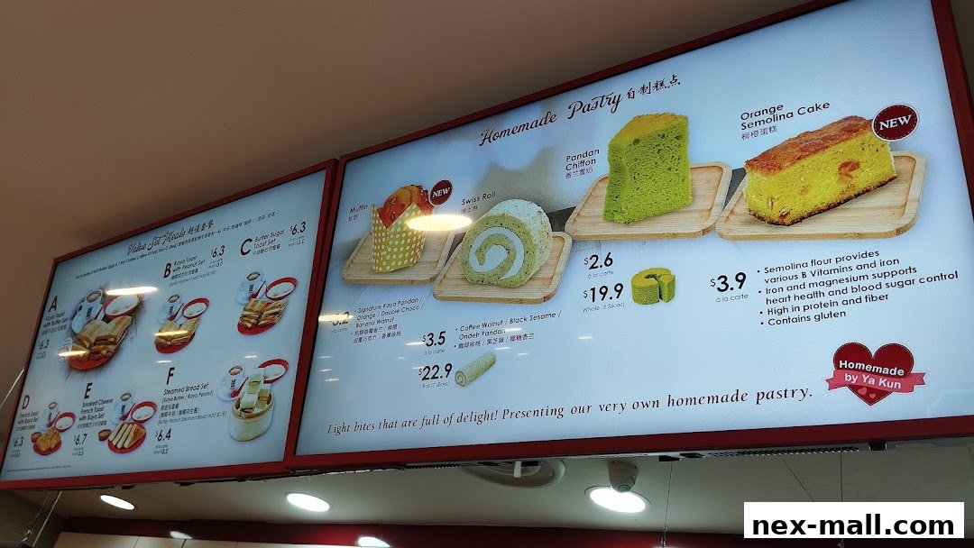 A menu board displaying value set meals and homemade pastries with prices.