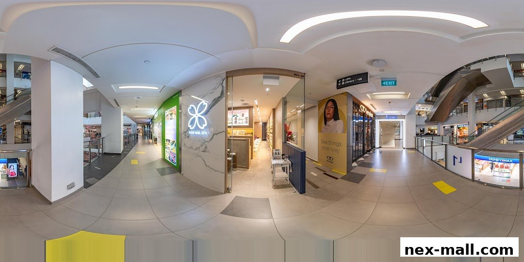 The exterior of Pixie Nail Spa Nex, a modern nail salon with a bright, inviting entrance.