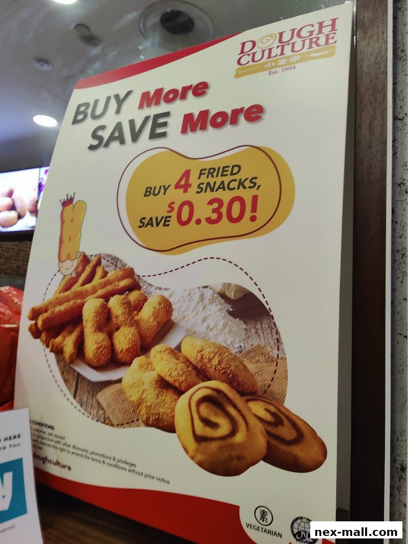 A promotional poster for Dough Culture offering a deal on fried snacks.