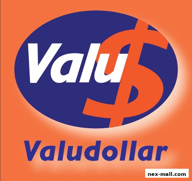 The Valu logo features the word 'Valu' inside a blue oval with a large orange dollar sign.