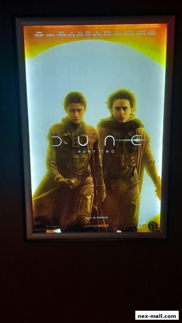 A movie poster for Dune: Part Two featuring Timothée Chalamet and Zendaya.