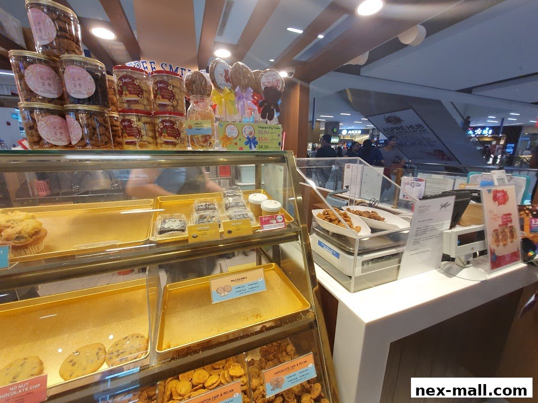 A display of cookies and treats at Famous Amos NEX mall.