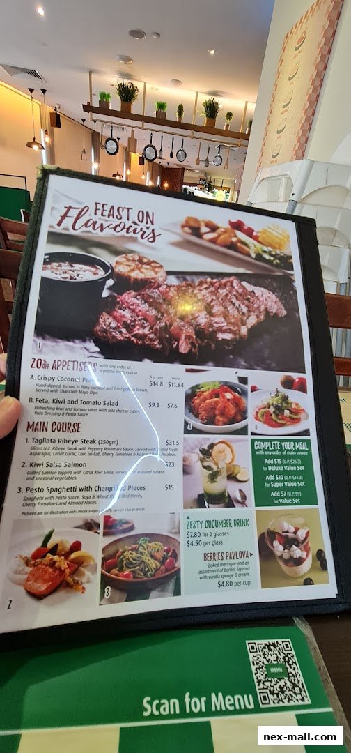 A menu from Jack's Place featuring steak, salmon, pasta, drinks, and desserts.