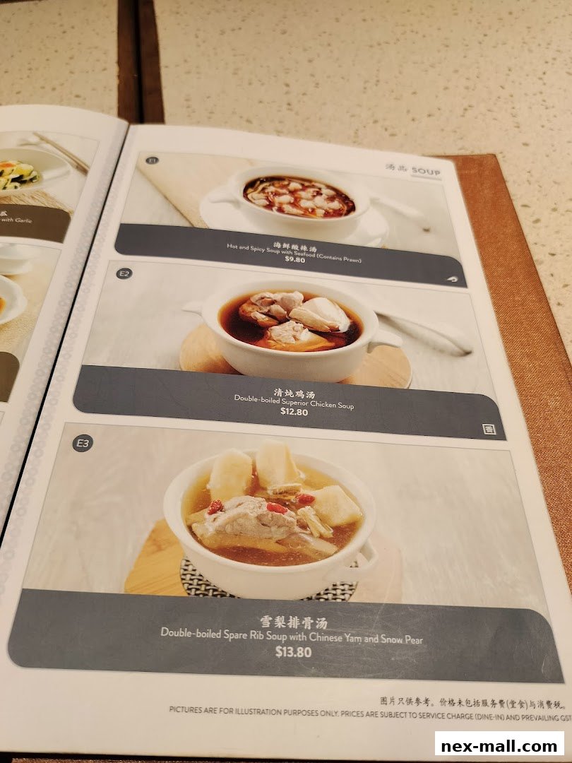 A menu page from Canton Paradise featuring three different soup dishes with prices.