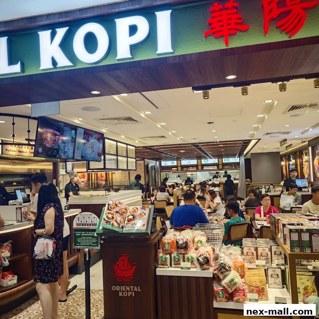 Interior of Oriental Kopi restaurant with customers dining and staff serving.