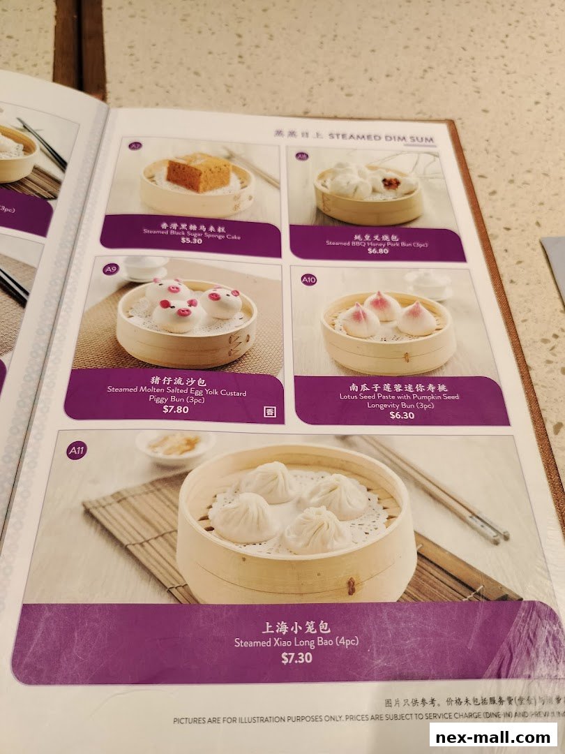 A menu page from Canton Paradise featuring various steamed dim sum dishes with prices.