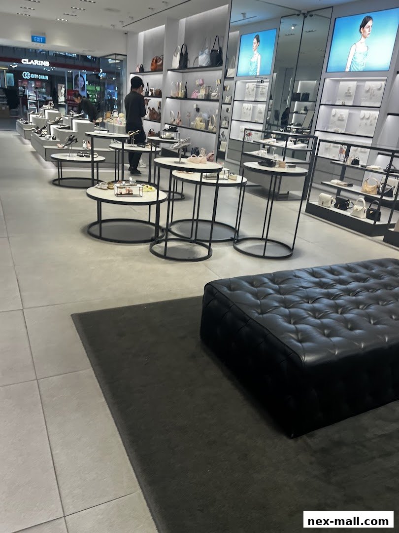 Interior view of a CHARLES & KEITH store showcasing handbags and shoes on display.