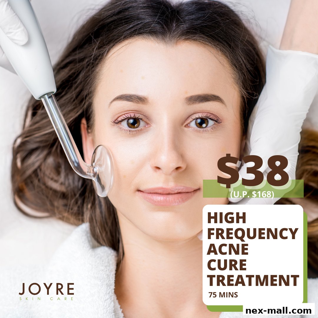 A woman receives a high-frequency acne cure treatment at Joyre Skin Care.