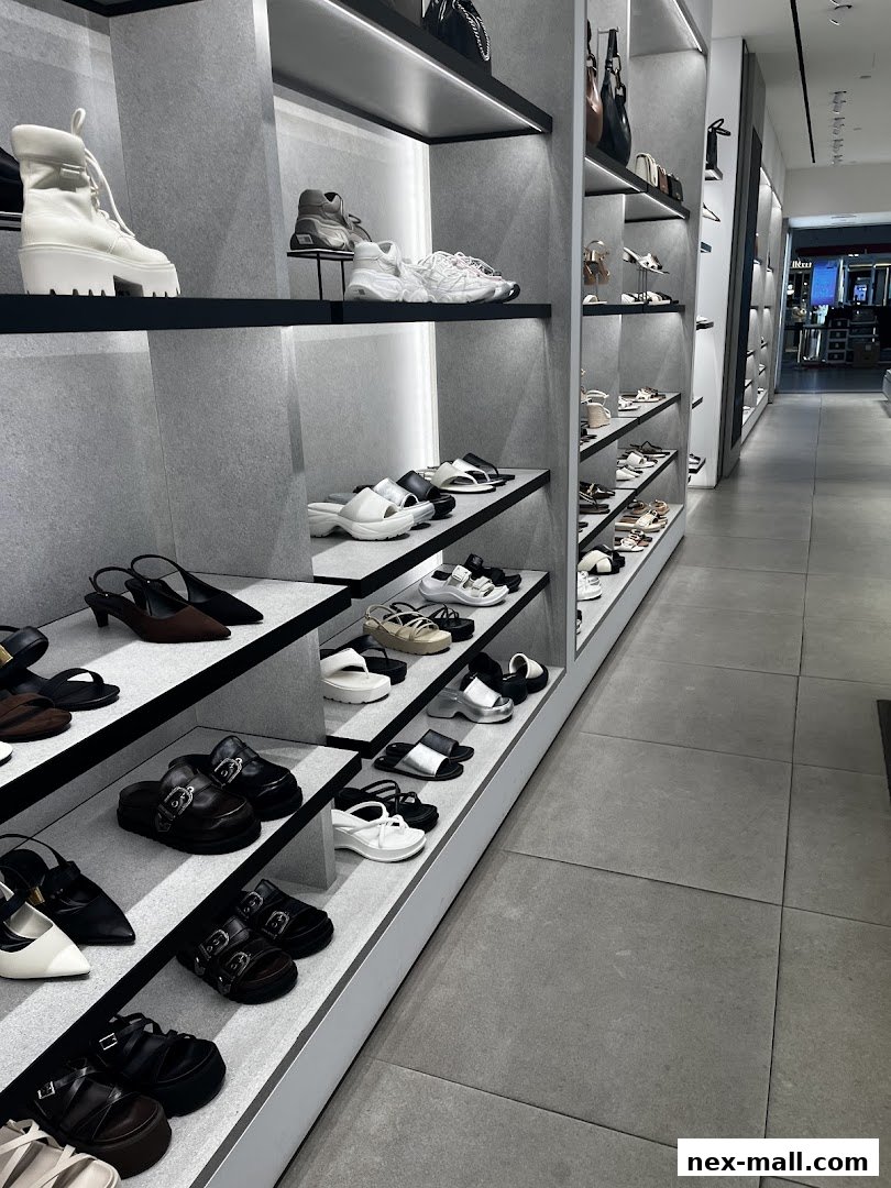 Interior view of a Charles & Keith store showcasing a wide variety of stylish women's shoes on display shelves.