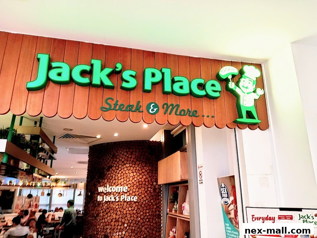 The exterior of Jack's Place restaurant with its prominent signage and a welcoming interior view.