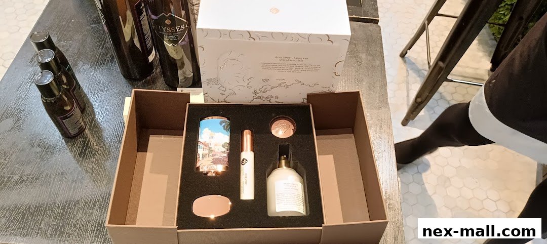 A gift set of perfumes and diffusers from HYSSES, beautifully arranged in a box.