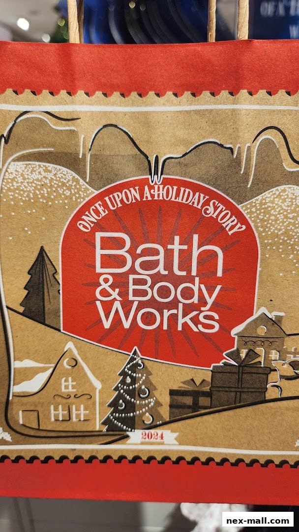 A Bath & Body Works shopping bag with a festive holiday design and the year 2024.