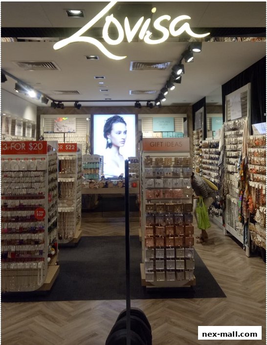 Interior view of a Lovisa jewelry store showcasing various accessories and displays.