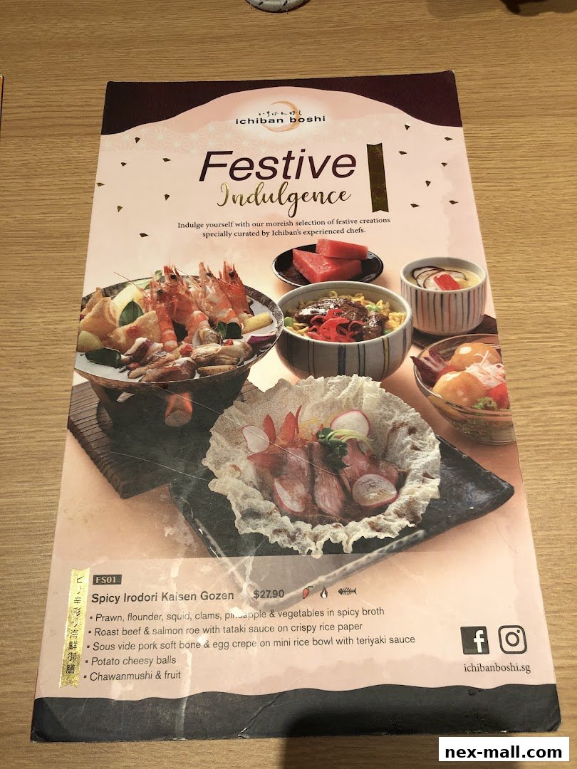 A menu from Ichiban Boshi featuring a 'Festive Indulgence' special.