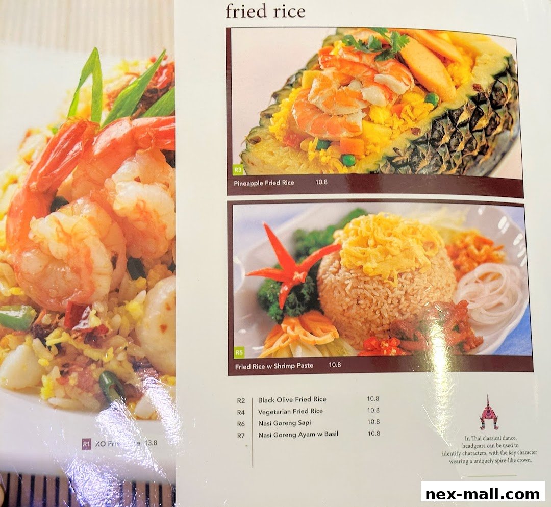 A menu page showcasing various fried rice dishes with appetizing images and prices.