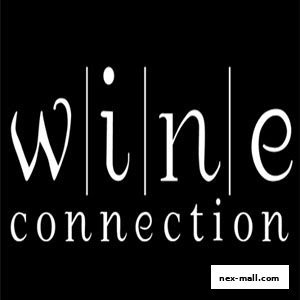 The Wine Connection NEX logo is displayed in white text on a black background.