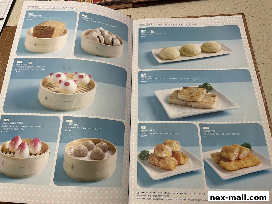 A menu from Canton Paradise showcasing various steamed and fried dim sum dishes.