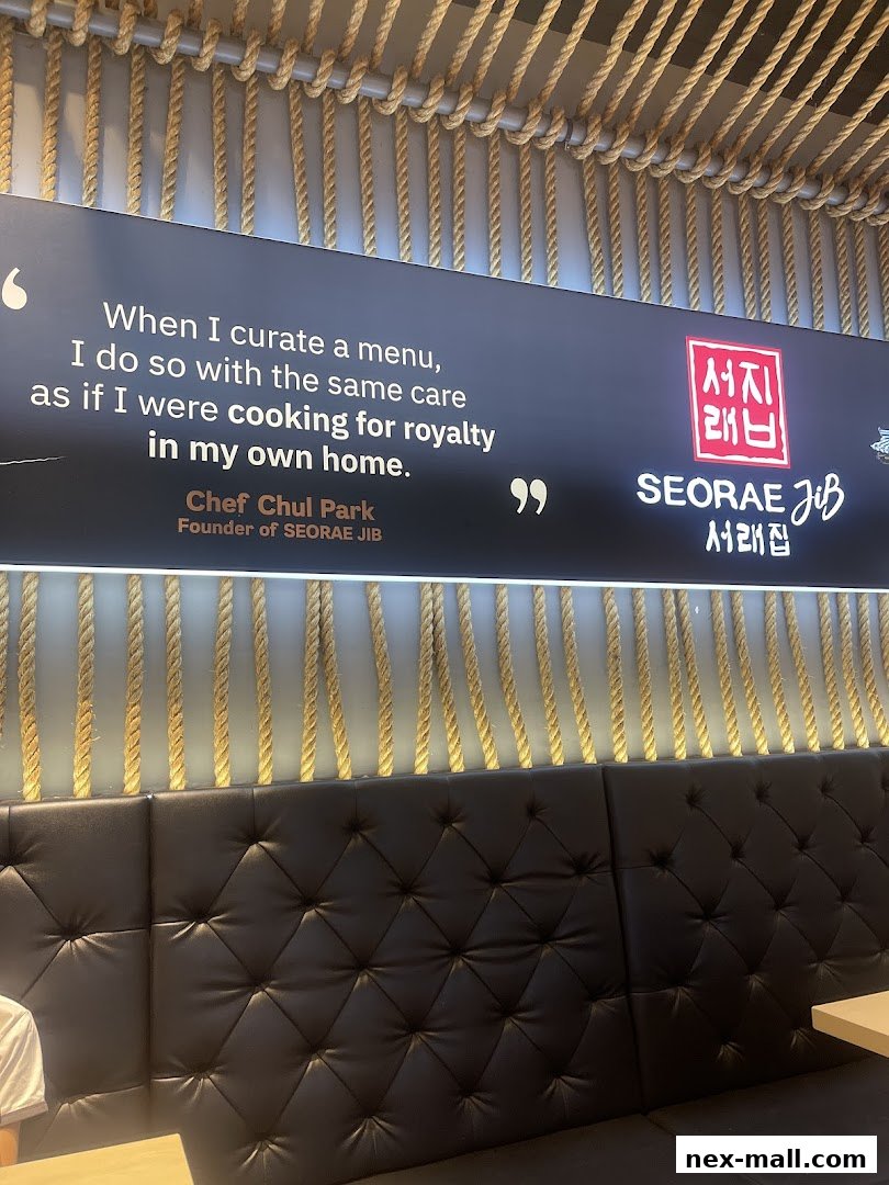 A quote from the founder of SEORAE JIB about curating menus with care.