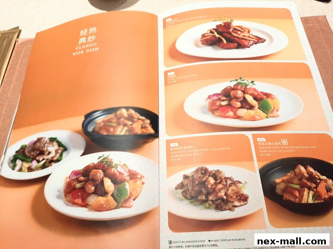 A menu from Canton Paradise featuring classic wok dishes with enticing food photography.