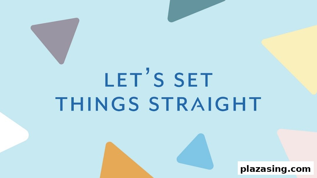 A light blue graphic with colorful triangles and the text 'LET'S SET THINGS STRAIGHT'.